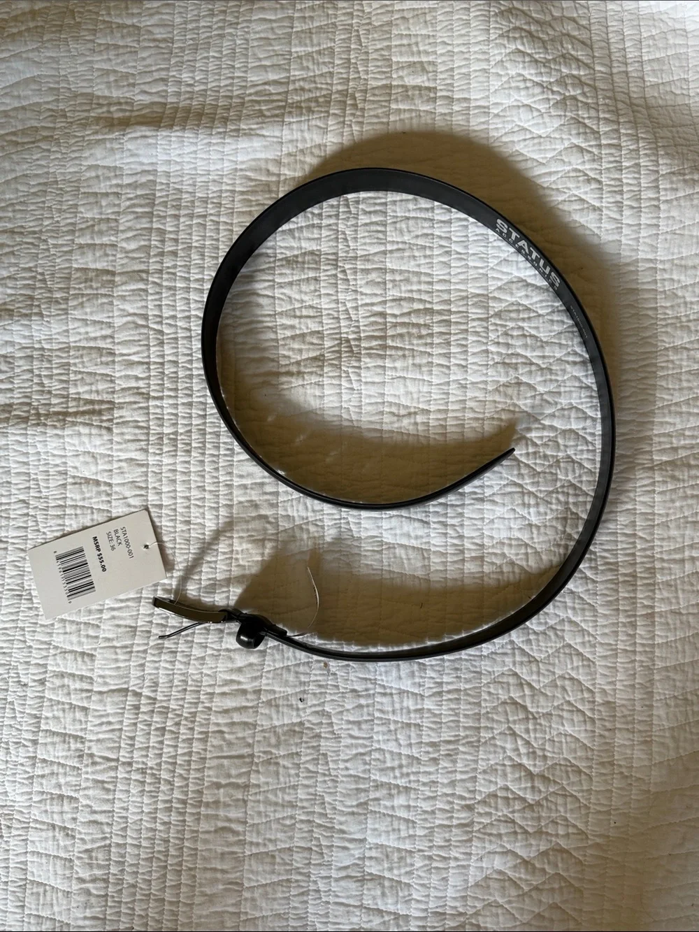 Sleek Black Leather Men's Belt with Silver Buckle